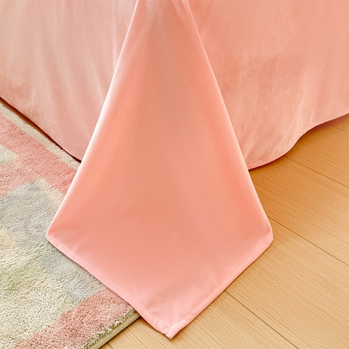 91家纺网 家纺一手货源 找家纺 千朵 2025新款棉加豆豆绒毛毛球边四件套 啵啵