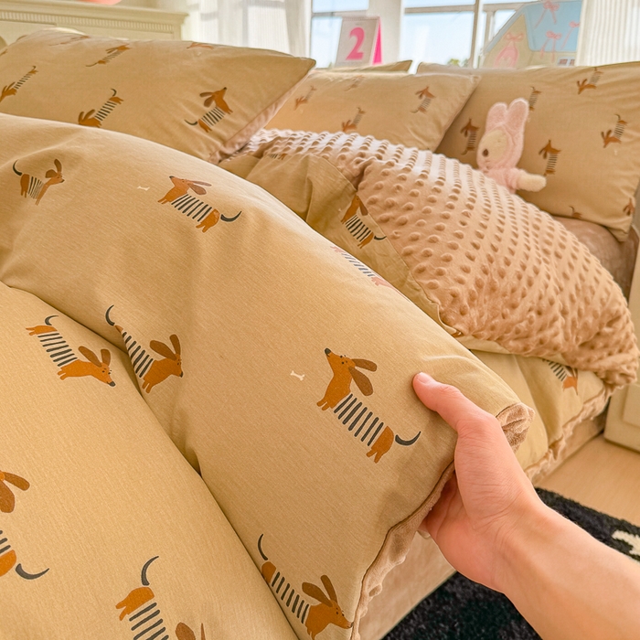 91家纺网 家纺一手货源 找家纺 （总）千朵 2025新款全棉加豆豆绒四件套