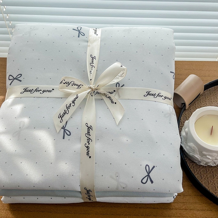 91家纺网 家纺一手货源 找家纺 暖芯优选 2025新款针织棉双层纱四件套小碎花被套床单床笠款学生三件套新款直播热款-叠拍图-系列一 芙丽