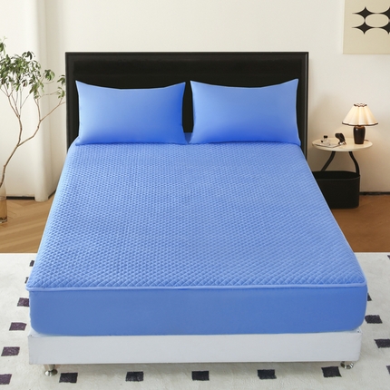 乐逸家纺 2025新品酒店风全棉半包床笠 宾利蓝