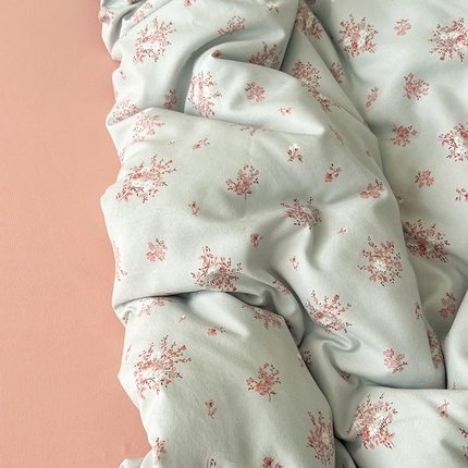 91家纺网 家纺一手货源 找家纺 优选良品 2025新款加厚针织棉双层纱四件套小碎花被套床单床笠款学生三件套新款直播热款-床图-系列二 曼陀罗