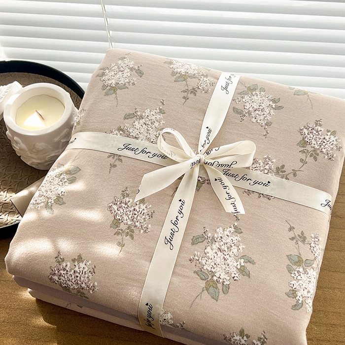 91家纺网 家纺一手货源 找家纺 暖芯优选 2025新款加厚针织棉双层纱四件套小碎花被套床单床笠款学生三件套新款直播热款-叠拍图-系列二 花荣