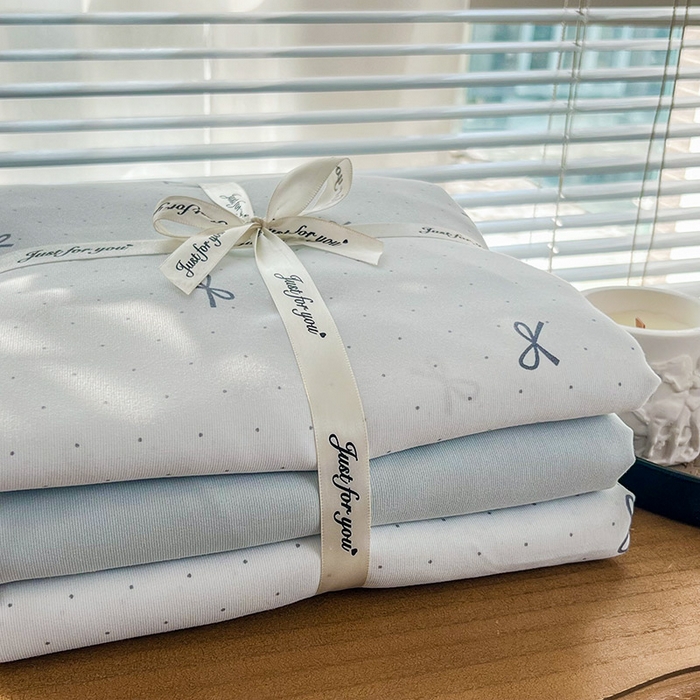 91家纺网 家纺一手货源 找家纺 暖芯优选 2025新款针织棉双层纱四件套小碎花被套床单床笠款学生三件套新款直播热款-叠拍图-系列一 芙丽