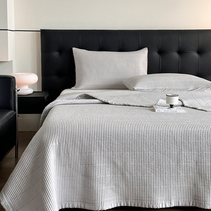 91家纺网 家纺一手货源 找家纺 汇庭 2025新款赫本系列床盖三件套-棚拍 太空灰