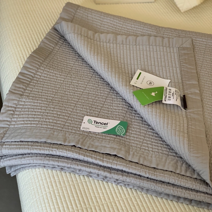 91家纺网 家纺一手货源 找家纺 汇庭 2025新款赫本系列床盖三件套-实拍 太空灰