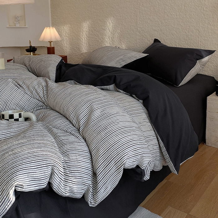 91家纺网 家纺一手货源 找家纺 总 琪格格 2025新款纯棉简约提花宅寂风格四件套