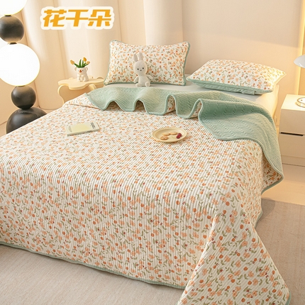 91家纺网 家纺一手货源 找家纺 （总）恒尚居 2025新款纯棉牛奶绒双拼床盖 双面两用夹棉床单床褥垫-冬款四季通用
