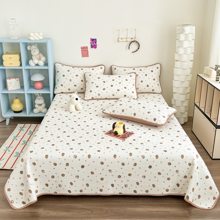 91家纺网 家纺一手货源 找家纺 （总）茉夕家纺 2025新款跑量款双面纯棉印花水洗床盖