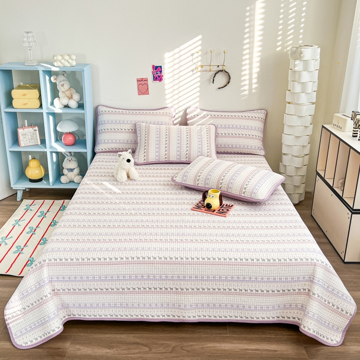 91家纺网 家纺一手货源 找家纺 茉夕家纺 2025新款跑量款双面纯棉印花水洗床盖 艾美瑞