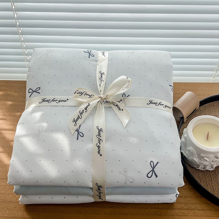 91家纺网 家纺一手货源 找家纺 暖芯优选 2025新款针织棉双层纱四件套小碎花被套床单床笠款学生三件套新款直播热款-叠拍图-系列一 芙丽