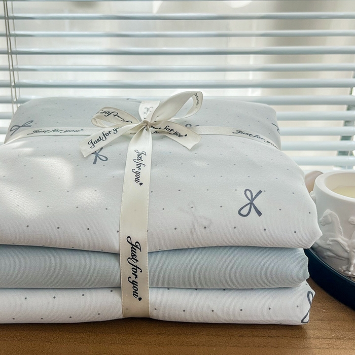 91家纺网 家纺一手货源 找家纺 暖芯优选 2025新款针织棉双层纱四件套小碎花被套床单床笠款学生三件套新款直播热款-叠拍图-系列一 芙丽