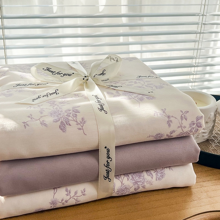 91家纺网 家纺一手货源 找家纺 （总）暖芯优选 2025新款加厚针织棉双层纱四件套小碎花被套床单床笠款学生三件套新款直播热款-叠拍图-系列二