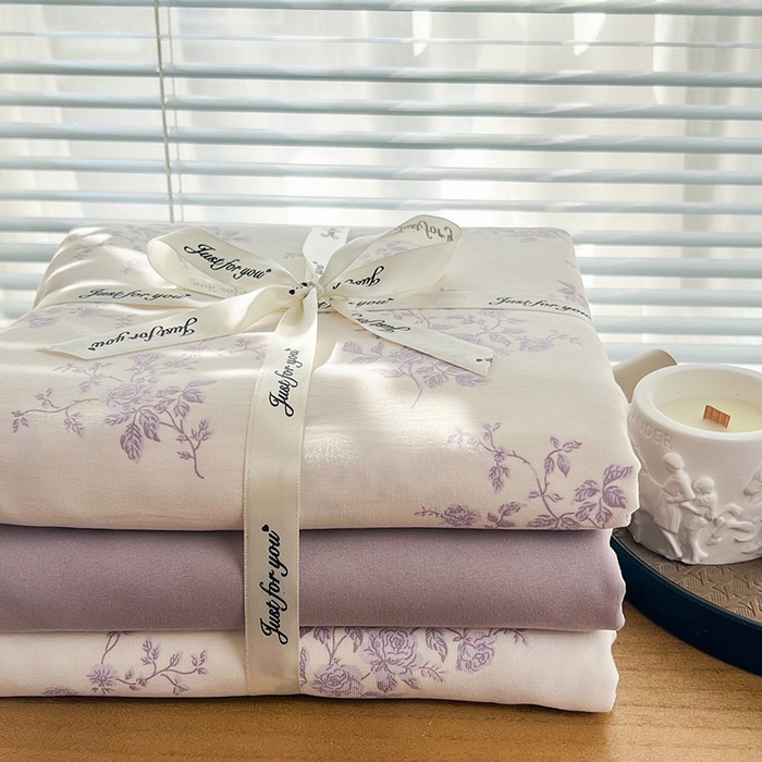 91家纺网 家纺一手货源 找家纺 （总）暖芯优选 2025新款加厚针织棉双层纱四件套小碎花被套床单床笠款学生三件套新款直播热款-叠拍图-系列二