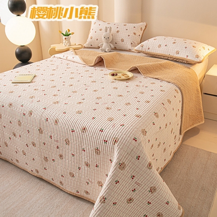 91家纺网 家纺一手货源 找家纺 （总）恒尚居 2025新款纯棉牛奶绒双拼床盖 双面两用夹棉床单床褥垫-冬款四季通用
