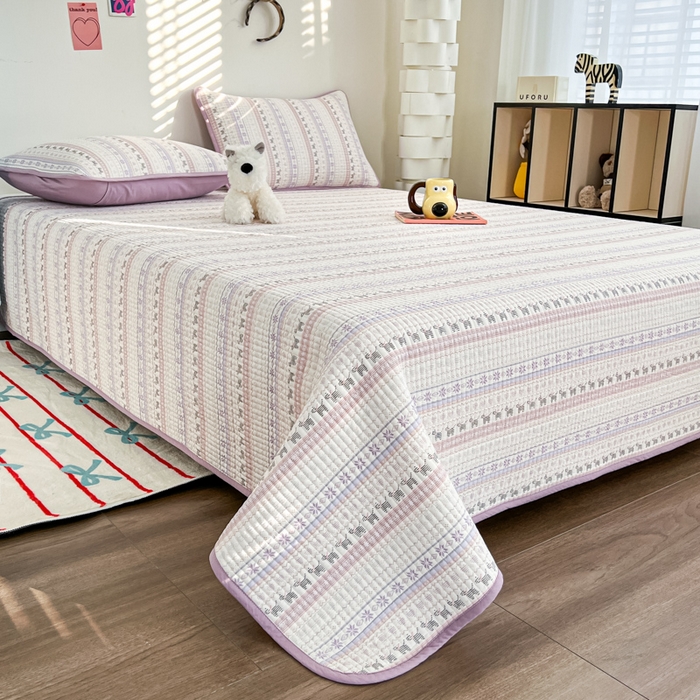 91家纺网 家纺一手货源 找家纺 茉夕家纺 2025新款跑量款双面纯棉印花水洗床盖 艾美瑞