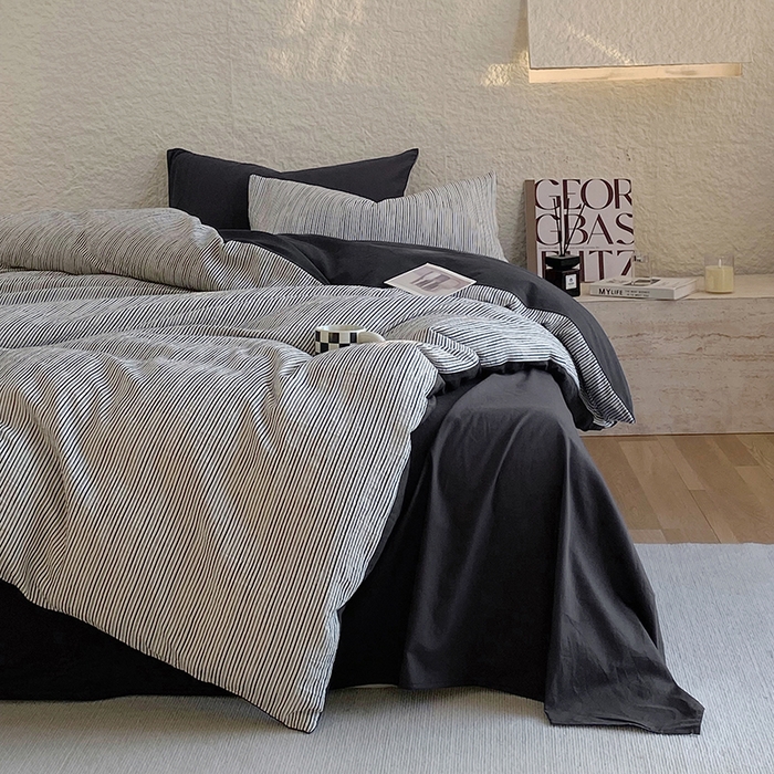 91家纺网 家纺一手货源 找家纺 总 琪格格 2025新款纯棉简约提花宅寂风格四件套