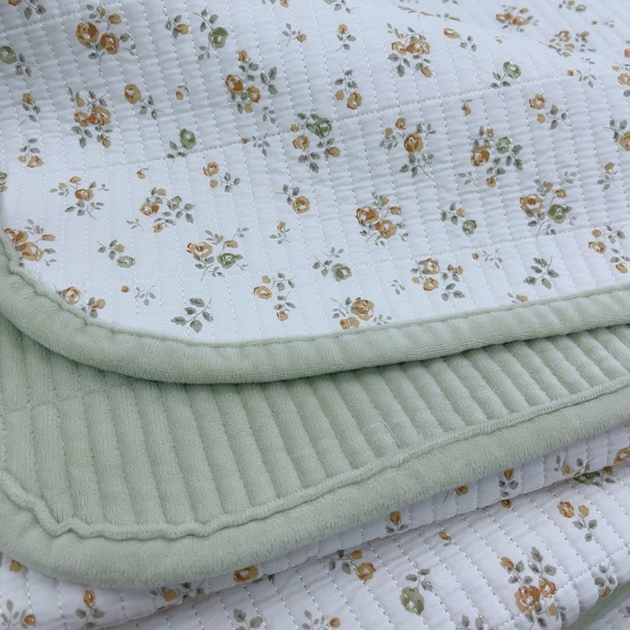 91家纺网 家纺一手货源 找家纺 暖居 2025新款砂洗棉加绒床盖三件套双面两用棉加绒-叠拍图 桂花香