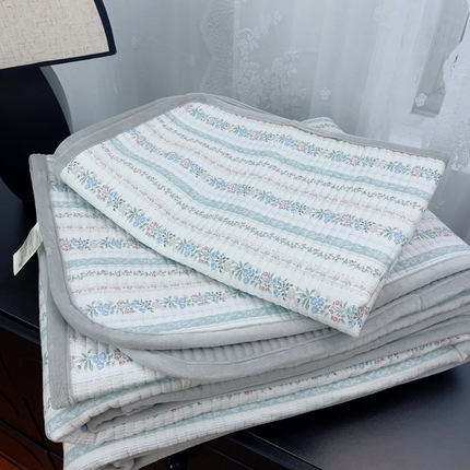 暖居 2025新款砂洗棉加绒床盖三件套双面两用棉加绒-叠拍图 克莱因蓝