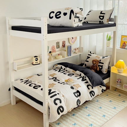 港岛妹妹 2024新款芦荟棉印花四件套四件套学生床宿舍图帕丁熊