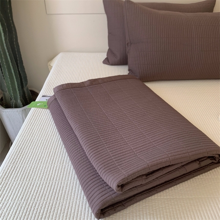 91家纺网 家纺一手货源 找家纺 汇庭 2025新款赫本系列床盖三件套-实拍 焦糖色