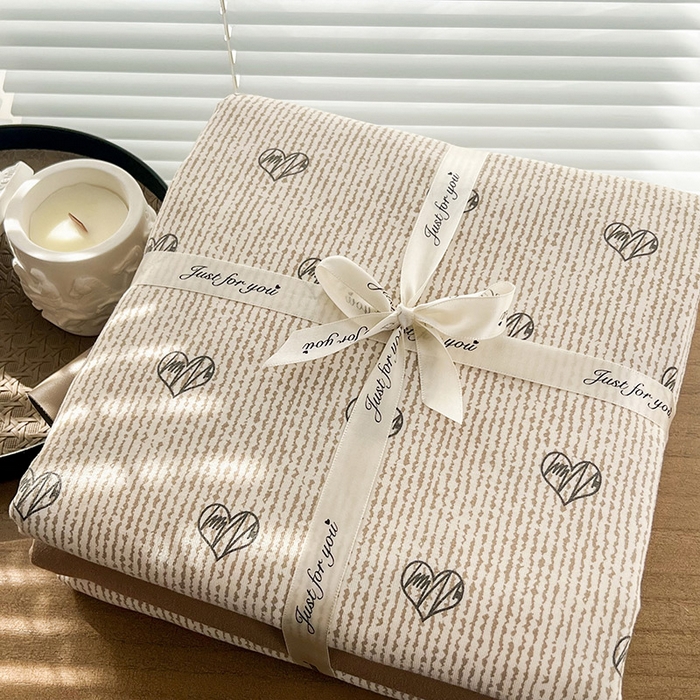 91家纺网 家纺一手货源 找家纺 暖芯优选 2025新款加厚针织棉双层纱四件套小碎花被套床单床笠款学生三件套新款直播热款-叠拍图-系列二 心情