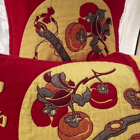 91家纺网 家纺一手货源 找家纺 美宜家 2025高档喜庆大红纯棉情侣枕巾加大加厚 事事如意