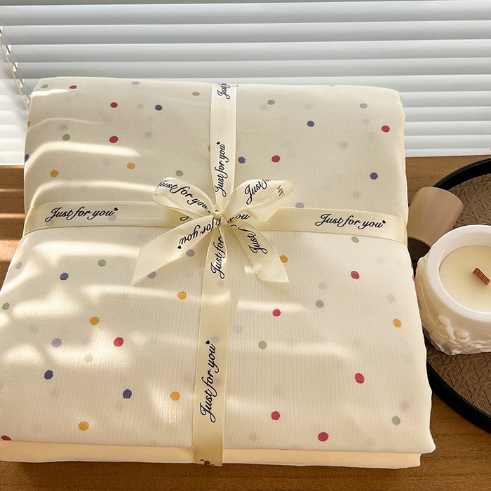 91家纺网 家纺一手货源 找家纺 （总）暖芯优选 2025新款针织棉双层纱四件套小碎花被套床单床笠款学生三件套新款直播热款-叠拍图-系列一