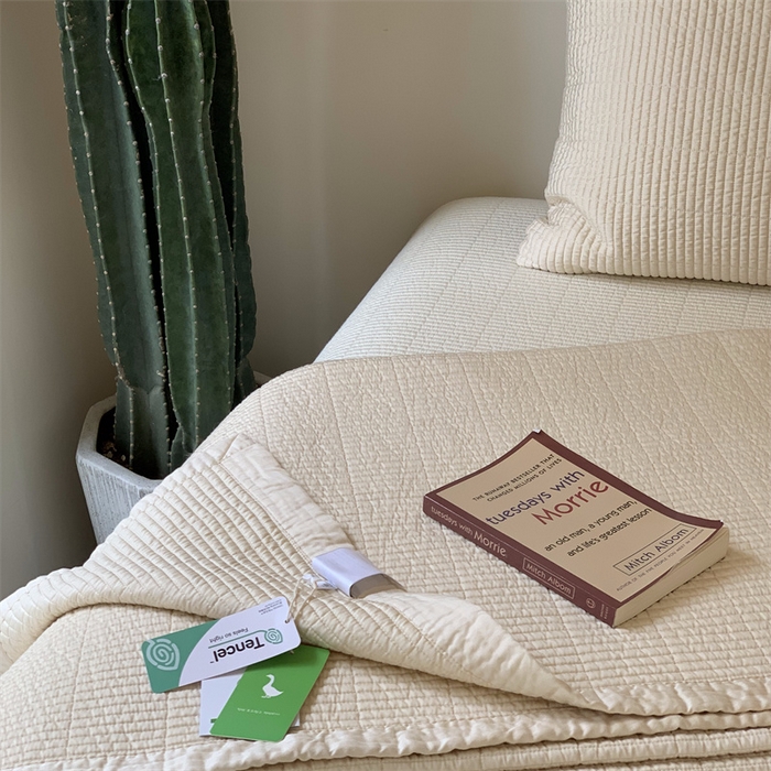 91家纺网 家纺一手货源 找家纺 汇庭 2025新款赫本系列床盖三件套-实拍 微风驼