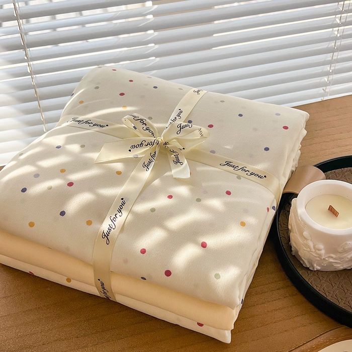 91家纺网 家纺一手货源 找家纺 （总）暖芯优选 2025新款针织棉双层纱四件套小碎花被套床单床笠款学生三件套新款直播热款-叠拍图-系列一