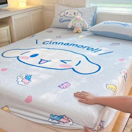 91家纺网 家纺一手货源 找家纺 （总）（买家秀爆款不断货）A类母婴级库洛米大阪卡通牛奶绒床笠珊瑚绒床笠雪花绒床笠牛奶绒床罩珊瑚绒床罩床垫套
