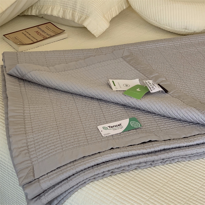 91家纺网 家纺一手货源 找家纺 汇庭 2025新款赫本系列床盖三件套-实拍 太空灰