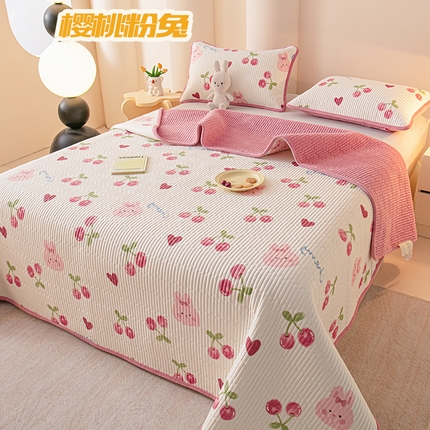 91家纺网 家纺一手货源 找家纺 （总）恒尚居 2025新款纯棉牛奶绒双拼床盖 双面两用夹棉床单床褥垫-冬款四季通用