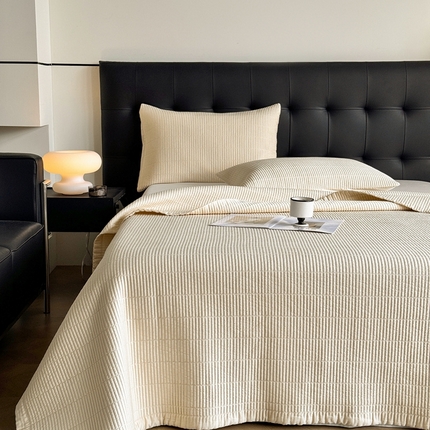 汇庭 2025新款赫本系列床盖三件套-棚拍 微风驼