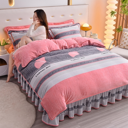 91家纺网 家纺一手货源 找家纺 （总）羽梦2025新款8.5斤牛奶法莱绒金貂法兰绒四件套直播爆款