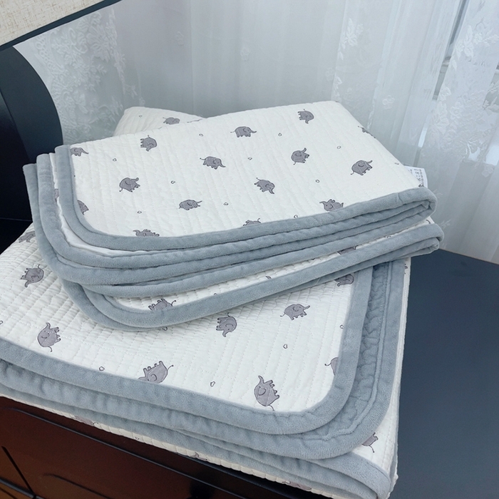 91家纺网 家纺一手货源 找家纺 暖居 2025新款砂洗棉加绒床盖三件套双面两用棉加绒-叠拍图 小象