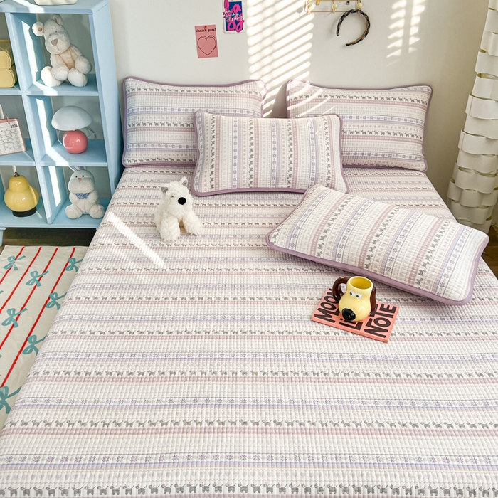 91家纺网 家纺一手货源 找家纺 茉夕家纺 2025新款跑量款双面纯棉印花水洗床盖 艾美瑞