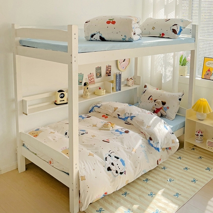 港岛妹妹 2024新款芦荟棉印花四件套四件套学生床宿舍图蛋糕萌宠