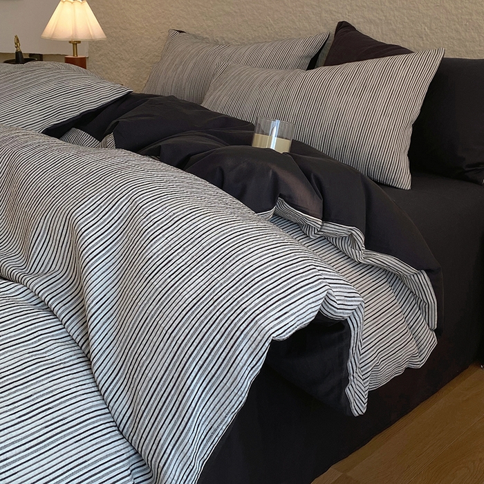 91家纺网 家纺一手货源 找家纺 总 琪格格 2025新款纯棉简约提花宅寂风格四件套