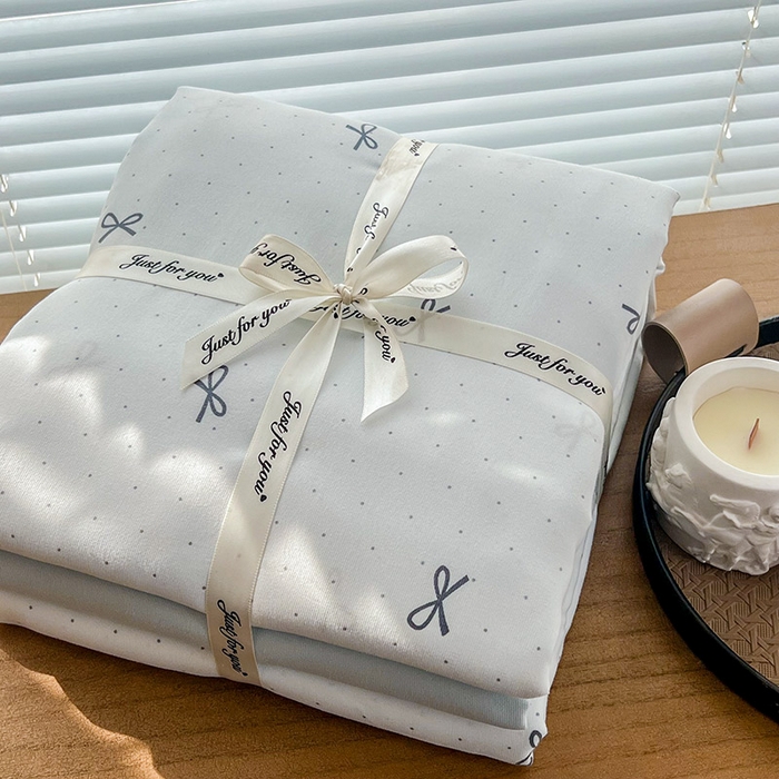 91家纺网 家纺一手货源 找家纺 暖芯优选 2025新款针织棉双层纱四件套小碎花被套床单床笠款学生三件套新款直播热款-叠拍图-系列一 芙丽