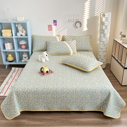 茉夕家纺 2025新款跑量款双面纯棉印花水洗床盖 梦礼