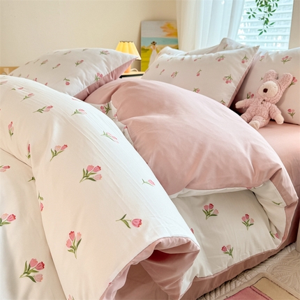 91家纺网 家纺一手货源 找家纺 （总）多品家纺 2025新款超柔水洗软糯云朵棉四件套