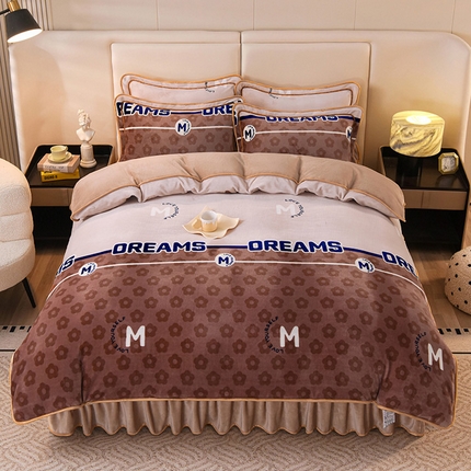 91家纺网 家纺一手货源 找家纺 总 馨梦缘 2025新款牛奶绒四件套法莱绒四件套珊瑚金貂绒四件套小包边四件套