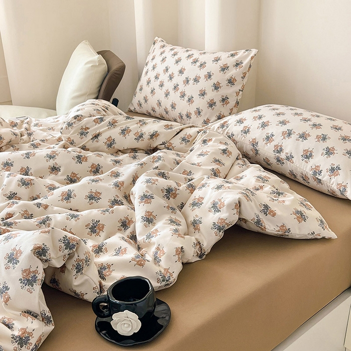 91家纺网 家纺一手货源 找家纺 暖芯优选 2025新款针织棉双层纱四件套小碎花被套床单床笠款学生三件套新款直播热款-床图-系列二 蔓卡顿