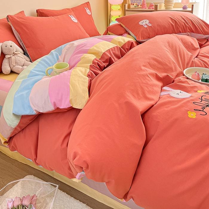 91家纺网 家纺一手货源 找家纺 （总）雅居纺家纺 2025新款全棉水洗棉绣花四件套