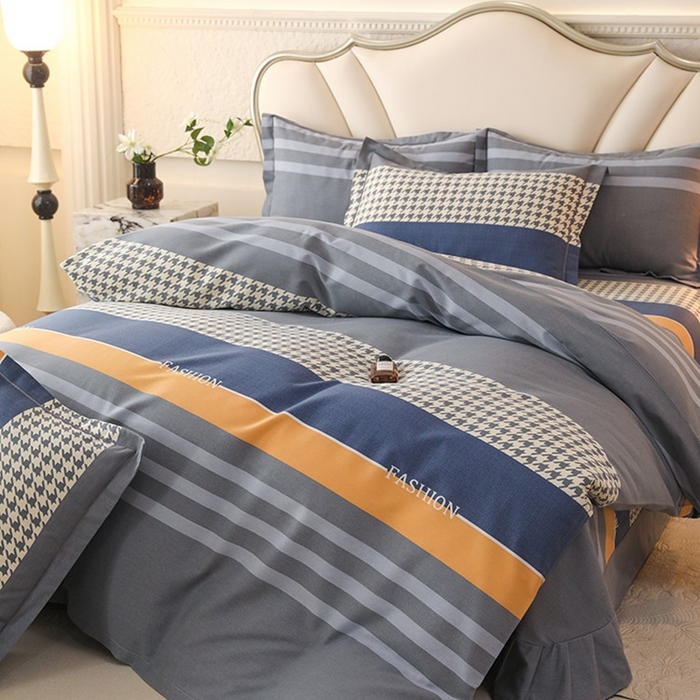 91家纺网 家纺一手货源 找家纺 木易 2025新款全棉磨毛印花四件套 水木年华