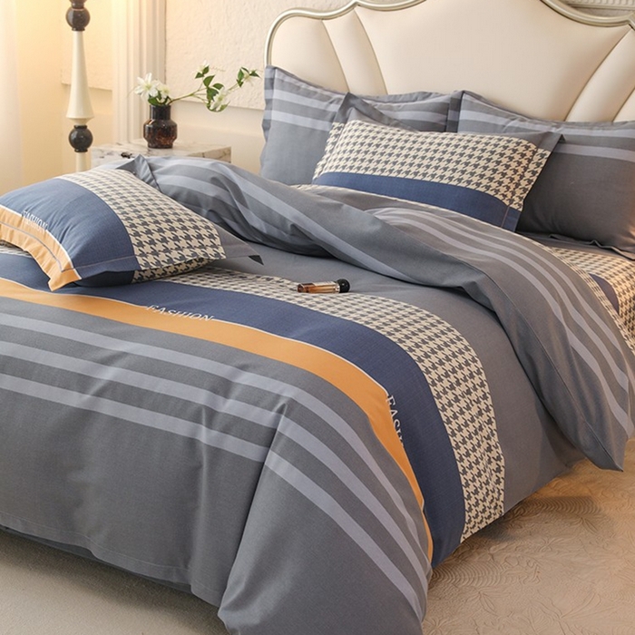 91家纺网 家纺一手货源 找家纺 木易 2025新款全棉磨毛印花四件套 水木年华