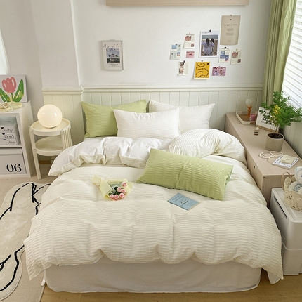 91家纺网 家纺一手货源 找家纺 （总）雅居纺家纺 2025新款全棉泡泡纱四件套