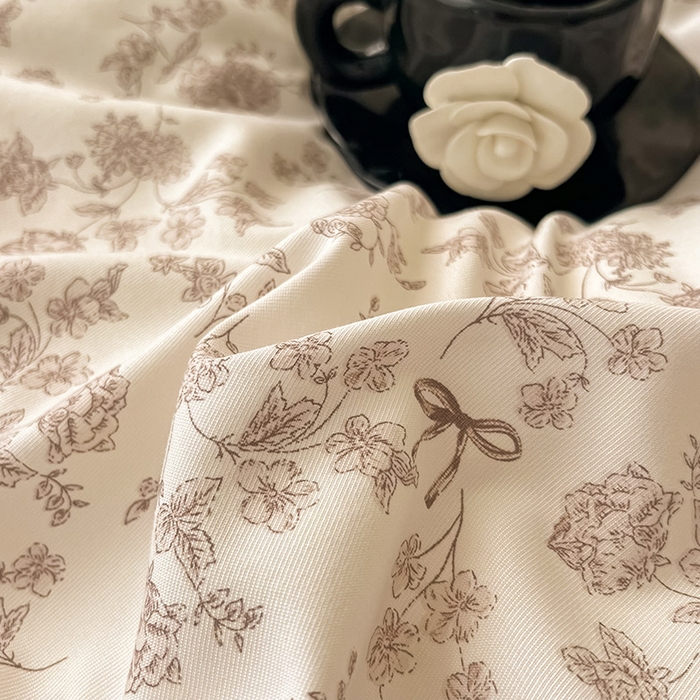 91家纺网 家纺一手货源 找家纺 2025新款针织棉双层纱四件套小碎花被套床单床笠款学生三件套新款直播热款-床图-系列一 花期