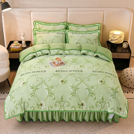 91家纺网 家纺一手货源 找家纺 总 馨梦缘 2025新款牛奶绒四件套法莱绒四件套珊瑚金貂绒四件套小包边四件套