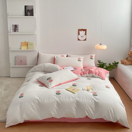 91家纺网 家纺一手货源 找家纺 （总）雅居纺家纺 2025新款全棉满版毛巾绣四件套